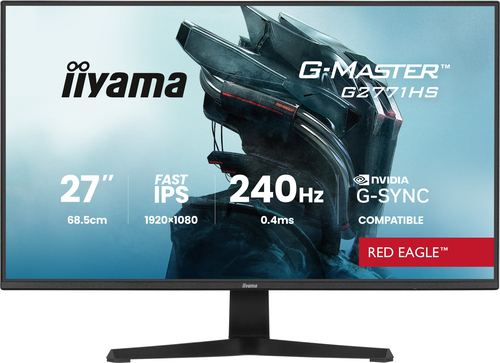 iiyama G-MASTER Red Eagle G2771HS-B1 - Écran LED - jeux - 27" - 1920 x 1080 Full HD (1080p) @ 240 Hz - Fast IPS - 350 cd/m² - 1000:1 - 0.4 ms - HDMI, DisplayPort - haut-parleurs - noir, mat 