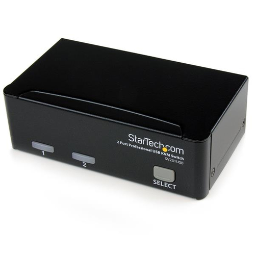 StarTech.com Switch KVM USB VGA professionnel à 2 ports avec câbles - Kit commutateur écran clavier souris - Commutateur KVM - 2 x KVM port(s) - 1 utilisateur local - de bureau 