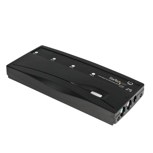 StarTech.com Switch KVM PS/2 VGA à 4 ports avec câbles - Kit commutateur écran clavier souris - 1920 x 1440 - Noir - Commutateur KVM - 4 x KVM port(s) - 1 utilisateur local - de bureau - pour P/N: SVECON6 
