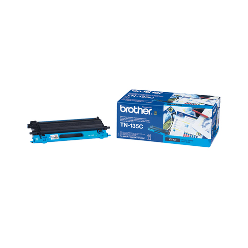 Brother TN135C - À rendement élevé - cyan - original - cartouche de toner - pour Brother DCP-9042, DCP-9045, HL-4040, HL-4050, HL-4070, MFC-9420, MFC-9440, MFC-9450 