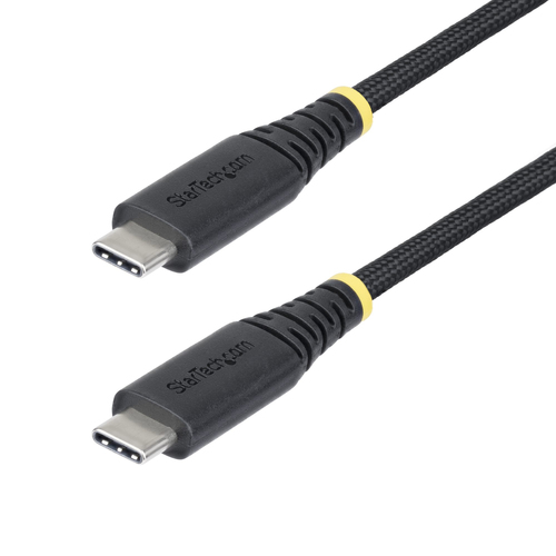 StarTech.com 1m USB-C Charging Cable, 240W, Silicone Jacket w/Braid - Câble USB - USB-C (M) pour USB-C (M) - USB 2.0 - 48 V - 5 A - 1 m - gamme de puissance étendue (EPR), Alimentation USB (240 W) - noir 