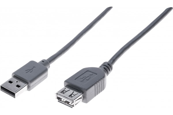 Rallonge éco USB 2.0 A / A grise - 0,6 m 