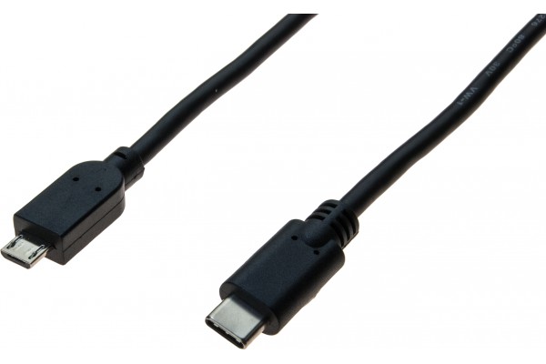 Cordon USB 2.0 Type-C / micro B noir - 1 m 