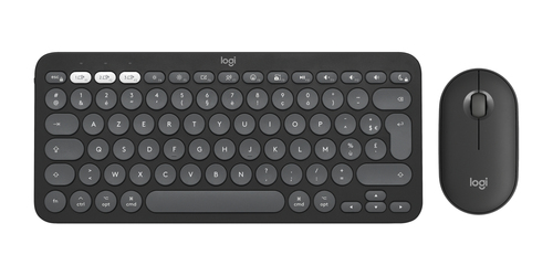 Logitech Pebble 2 Combo for Mac - Ensemble clavier et souris - sans fil - Bluetooth LE - AZERTY - Français - graphite ton sur ton