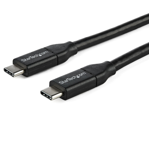 StarTech Câble USB-C vers USB-C avec Power Delivery 5A de 1 m - Cordon USB 2.0 Type-C certifié USB-IF - Noir - Câble USB - USB-C (M) pour USB-C (M) - Thunderbolt 3 / USB 2.0 - 5 A - 1 m - noir 
