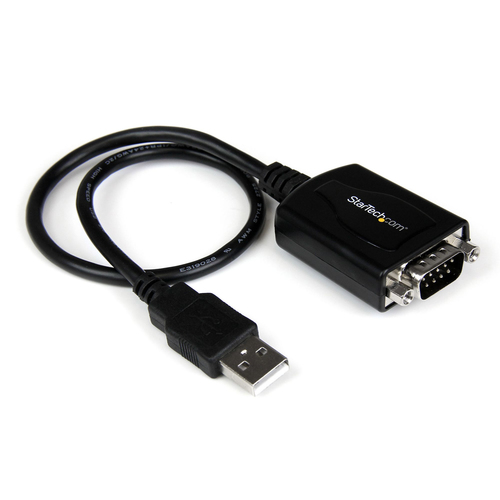 StarTech.com Câble Adaptateur de 30cm USB vers Série DB9 RS232 - Mémorisation de Port COM - 1x DB-9 Mâle - 1x USB A Mâle - Adaptateur série - USB - RS-232 - noir
