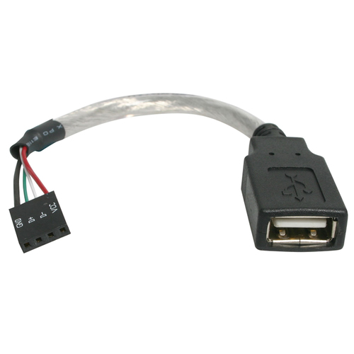 StarTech.com Cable USB 2.0 de 15 cm - USB A femelle vers adaptateur USB carte mere 4 broches F/F - Câble USB - USB (F) pour embase USB 2.0 à 4 broches (F) - 15 cm - pour P/N: 35FCREAD, 35FCREADBK, 35FCREADREM 