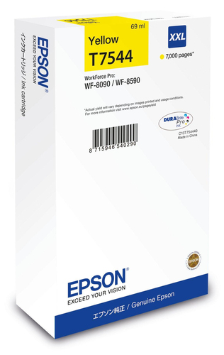 Epson T7544 - 69 ml - taille XXL - jaune - original - cartouche d'encre - pour WorkForce Pro WF-8090, WF-8590