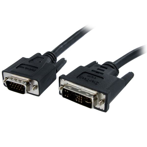 StarTech.com Câble écran DVI vers VGA - DVI-A (M) vers VGA HD15 (M) - 2m - Cordon DVI VGA - 1x DVI-A (analogique) mâle, 1x VGA HD-15 mâle - Câble vidéo - HD-15 (VGA) (M) pour DVI-A (M) - 2 m - moulé, vis moletées - noir