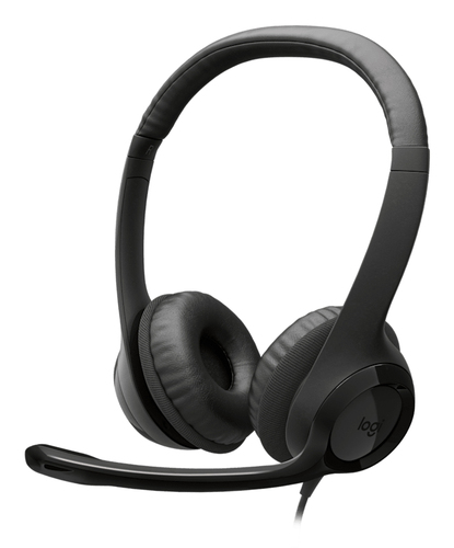 Logitech H390 - Micro-casque - sur-oreille - filaire - USB-C - noir
