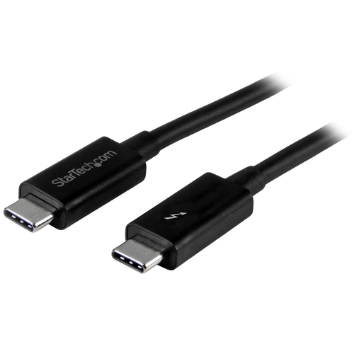 StarTech Câble Thunderbolt 3 (20 Gb/s) USB-C de 1 m - M/M - Câble Thunderbolt - USB-C (M) pour USB-C (M) - Thunderbolt 3 / USB / DisplayPort - 1 m - noir - pour P/N: CDP2HDUACP, CDP2HDUACPW, PEXUSB321C 