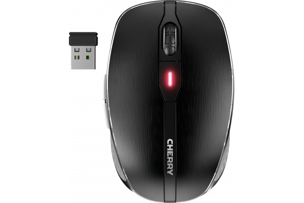 CHERRY Souris MW 8C ADVANCED sans fil USB & Bluetooth noire/argent rechargeable 