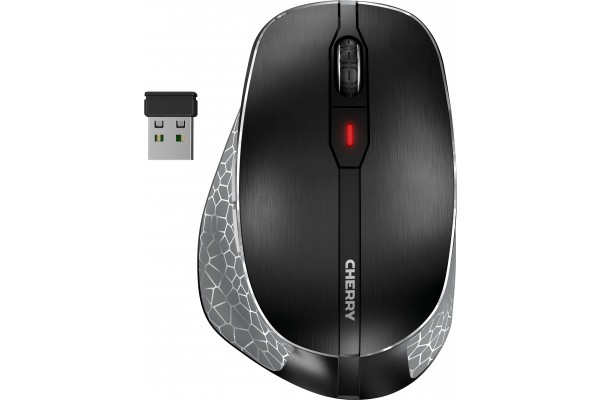 CHERRY Souris MW 8C ERGO sans fil USB & Bluetooth noire/argent rechargeable 