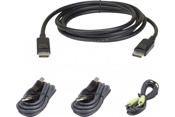 ATEN 2L-7D03UDPX4 CABLE KVM DisplayPort USB audio - 3 m 