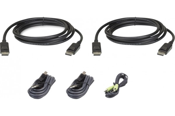 ATEN 2L-7D02UDPX5 CABLE KVM Dual DisplayPort USB audio - 1,8m 