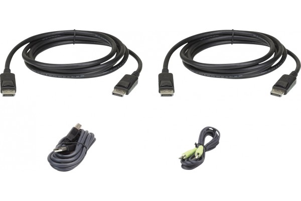 ATEN 2L-7D03UDPX5 CABLE KVM DualDisplayPort USB audio - 3 m 