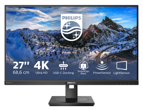Philips P-line 279P1 - Écran LED - 27" - 3840 x 2160 4K @ 60 Hz - IPS - 350 cd/m² - 1000:1 - 4 ms - 2xHDMI, DisplayPort, USB-C - haut-parleurs - texture noire 