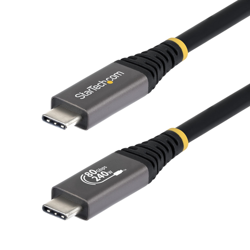 StarTech.com - Câble USB - USB-C (M) pour USB-C (M) - USB4 / Thunderbolt / DisplayPort 2.1 - 1.01 m - support 4K 120 Hz, support pour 8K60Hz, gamme de puissance étendue (EPR), support pour Power Delivery 3,1 - noir