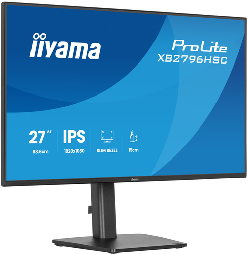 iiyama ProLite XB2796HSC-B1 - Écran LED - 27" - 1920 x 1080 Full HD (1080p) @ 144 Hz - IPS - 300 cd/m² - 1500:1 - 3 ms - HDMI, USB-C - haut-parleurs - noir, mat 