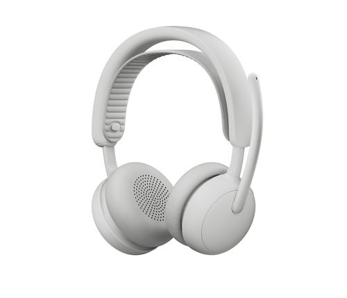 Logitech 2 ES - Micro-casque - sur-oreille - Bluetooth - sans fil, filaire - Suppresseur de bruit actif - USB-C - blanc cassé - Certifié pour Microsoft Teams