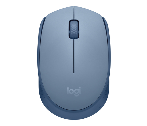 Logitech M171 - Souris - droitiers et gauchers - optique - 3 boutons - sans fil - 2.4 GHz - récepteur sans fil USB - bleu/gris 