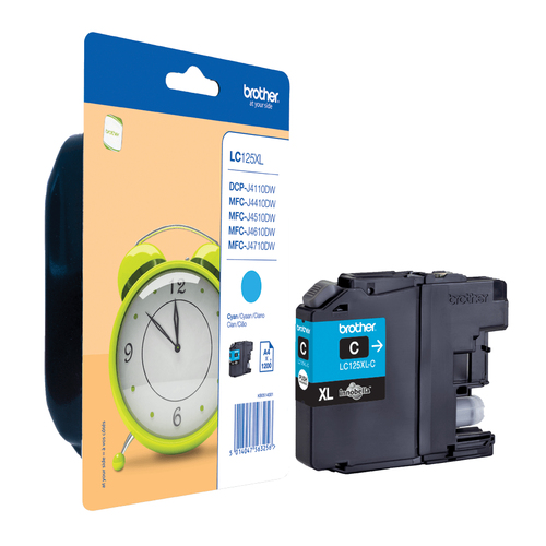 Brother LC125XLC - Très Haut Rendement - cyan - original - blister - cartouche d'encre - pour Brother DCP-J4110DW 