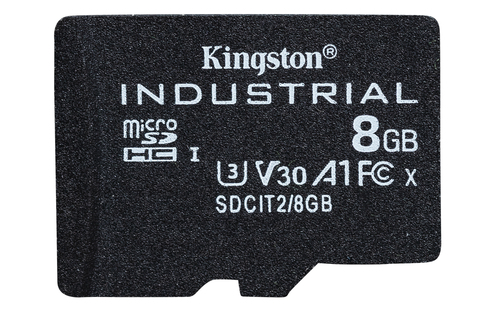 Kingston Industrial - Carte mémoire flash - 8 Go - A1 / Video Class V30 / UHS-I U3 / Class10 - microSDHC UHS-I 