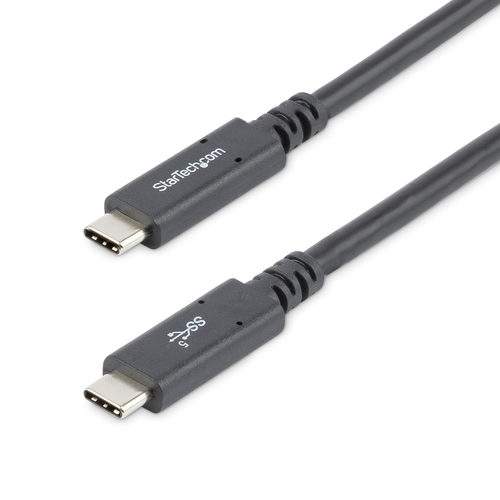 StarTech Câble USB-C vers USB-C avec Power Delivery 5A de 1,8 m - Cordon USB 3.0 Type-C certifié USB-IF - Noir (USB315C5C6) - Câble USB - USB-C (M) droit pour USB-C (M) droit - USB 3.0 - 5 A - 1.8 m - support 4K - noir - pour P/N: DK30C2DAGPD, DK30C2HAGPD 