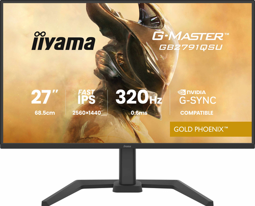 iiyama G-MASTER Gold Phoenix GB2791QSU-B1 - Écran LED - jeux - 27" - 2560 x 1440 WQHD @ 320 Hz - Fast IPS - 350 cd/m² - 1000:1 - HDR10 - 0.6 ms - 2xHDMI, DisplayPort - haut-parleurs - noir mat 
