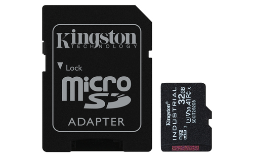 Kingston Industrial - Carte mémoire flash (adaptateur microSDHC - SD inclus(e)) - 32 Go - A1 / Video Class V30 / UHS-I U3 / Class10 - microSDHC UHS-I 