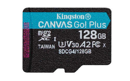 Kingston Canvas Go! Plus - Carte mémoire flash - 128 Go - A2 / Video Class V30 / UHS-I U3 / Class10 - microSDXC UHS-I 