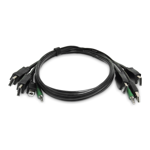 StarTech.com - Câble clavier / vidéo / souris (KVM) - Conformité TAA - USB type A, prise audio de 3,5 mm, DisplayPort (M) pour USB Type B, prise audio de 3,5 mm, DisplayPort (M) - 1.8 m 