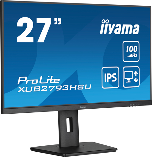 iiyama ProLite XUB2793HSU-B7 - Écran LED - 27" - 1920 x 1080 Full HD (1080p) @ 100 Hz - IPS - 250 cd/m² - 1300:1 - 1 ms - HDMI, DisplayPort - haut-parleurs - noir mat 