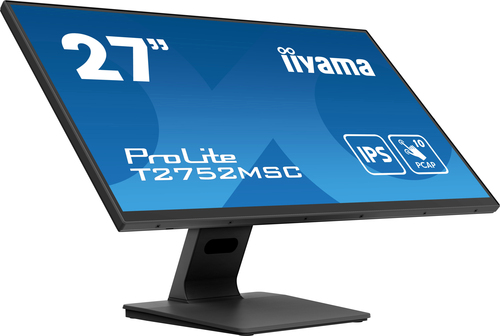 iiyama ProLite T2752MSC-B1 - Écran LED - 27" - écran tactile - 1920 x 1080 Full HD (1080p) @ 60 Hz - IPS - 400 cd/m² - 1000:1 - 5 ms - HDMI, DisplayPort - haut-parleurs - noir, mat 