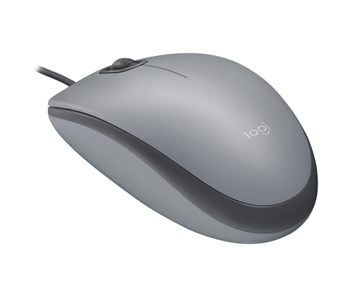 Logitech M110 Silent - Souris - droitiers et gauchers - optique - 3 boutons - filaire - USB-A - gris intermédiaire