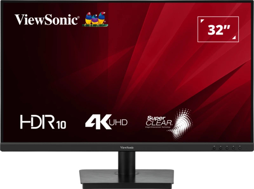 ViewSonic VA3208-4K-HD - Écran LED - 32" (31.5" visualisable) - 3840 x 2160 4K @ 60 Hz - VA - 300 cd/m² - 3000:1 - HDR10 - 4 ms - 2xHDMI, DisplayPort 