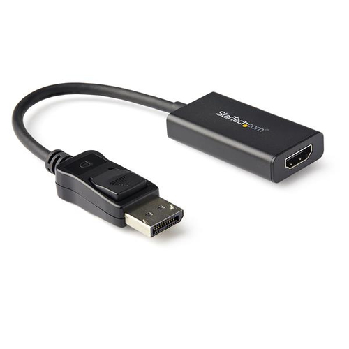 StarTech.com Adaptateur DisplayPort vers HDMI 4K 60 Hz avec HDR - Convertisseur DP 1.4 vers HDMI 2.0b - Noir - DP2HD4K60H - Adaptateur vidéo - DisplayPort mâle verrouillé pour HDMI femelle - 25.16 cm - blindé - noir - support 4K - pour P/N: ST121HD20FXA, 