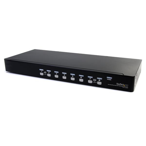 StarTech.com Commutateur USB VGA KVM 8 ports à montage sur rack avec audio (câbles audio inclus) - Commutateur écran-clavier-souris/audio - 8 x KVM / audio - 1 utilisateur local - de bureau - pour P/N: RK3236BKF, RK4236BKB, RK4242BK24, RK4242BK30, RKCONS1 