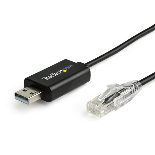 StarTech.com Câble console Cisco USB vers RJ45 de 1,8 m - Cordon rollover compatible Windows, Mac et Linux - 460 Kbps - M/M (ICUSBROLLOVR) - Câble série - USB (M) pour RJ-45 (M) - 1.8 m - USB 2.0 - noir 