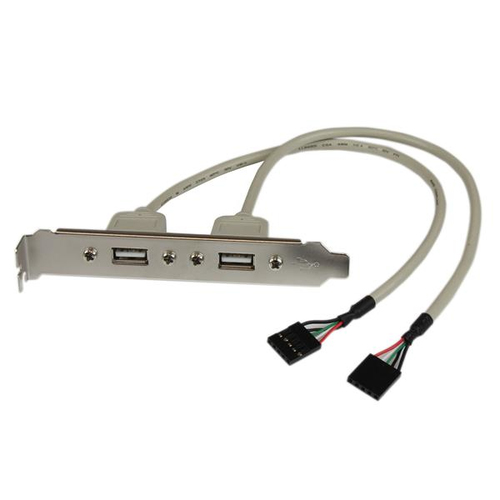StarTech.com Câble adaptateur USB 2.0 IDC 5 broches vers plaque à 2 ports USB A - 2x IDC femelle - 2x USB 2.0 A femelles - Panneau USB - USB (F) pour connecteur en ligne 5 broches (F) 