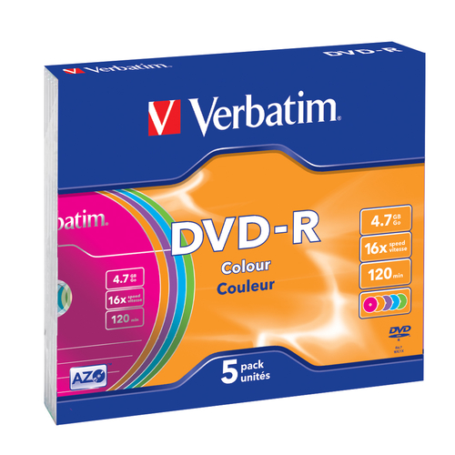 Verbatim Colours - DVD-R x 5 - 4.7 Go - support de stockage