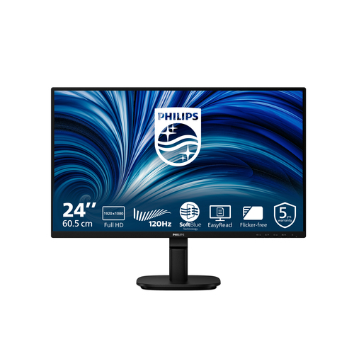 Philips 24B2N2200 - 2000 Series - écran LED - 24" (23.8" visualisable) - 1920 x 1080 Full HD (1080p) @ 120 Hz - IPS - 1500:1 - HDMI, VGA, DisplayPort - haut-parleurs - noir 