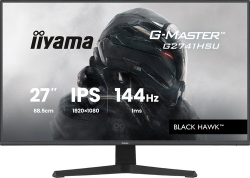 iiyama G-MASTER Black Hawk G2741HSU-B1 - Écran LED - jeux - 27" - 1920 x 1080 Full HD (1080p) @ 144 Hz - IPS - 350 cd/m² - 1500:1 - 1 ms - HDMI, DisplayPort - haut-parleurs - noir, mat 