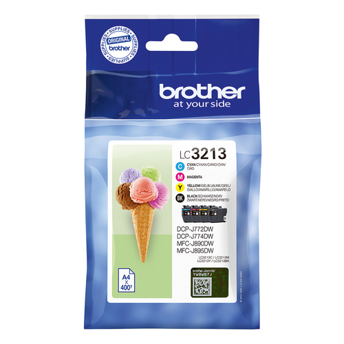 Brother LC3213 Value Pack - Pack de 4 - noir, jaune, cyan, magenta - original - cartouche d'encre - pour Brother DCP-J772DW, DCP-J774DW, MFC-J890DN, MFC-J890DW, MFC-J890DWN 