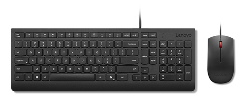 Lenovo Essential Wired Combo - ensemble clavier et souris - AZERTY - Français - noir Périphérique d'entrée 