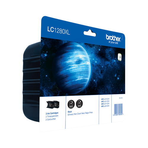 Brother LC1280XLBKBP2 - Pack de 2 - haute capacité - noir - original - blister - cartouche d'encre 