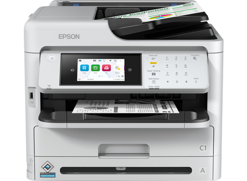 Epson WorkForce Pro WF-M5899DWF - Imprimante multifonctions - Noir et blanc - jet d'encre - 216 x 297 mm (original) - A4/Legal (support) - jusqu'à 25 ppm (impression) - 330 feuilles - 33.6 Kbits/s - USB 2.0, Gigabit LAN, Wi-Fi(ac) 