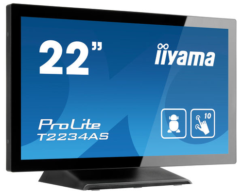 iiyama ProLite T2234AS-B1 - Kiosque 1 RK3288 - RAM 2 Go - SSD - eMMC 16 Go - Mali-T760 MP4 - Gigabit Ethernet, RS-232C - Android 8.1 (Oreo) - moniteur : LED 21.5" 1920 x 1080 (Full HD) écran tactile - noir 