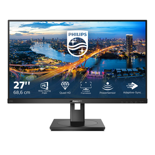 Philips B Line 275B1 - Écran LED - 27" - 2560 x 1440 QHD @ 75 Hz - IPS - 300 cd/m² - 1000:1 - 4 ms - HDMI, DVI-D, DisplayPort - haut-parleurs - texture noire 