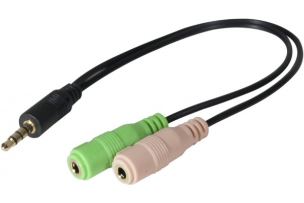 Adaptateur micro + casque stéréo vers jack 3,5mm 4 points CTIA 